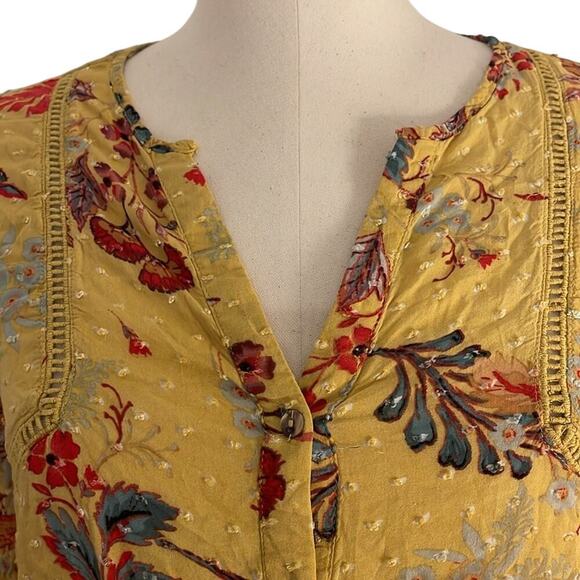 JohnPaulRichard Yellow/Multi Color Floral Women’s Top  | Size XS - Picture 2 of 14